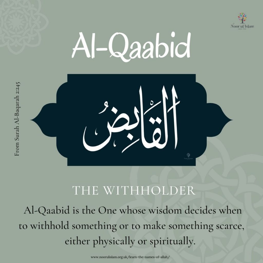 Allahs name Al-Qaabid