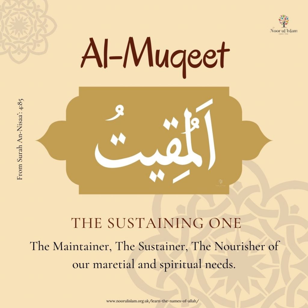 Allahs name Al-Muqeet