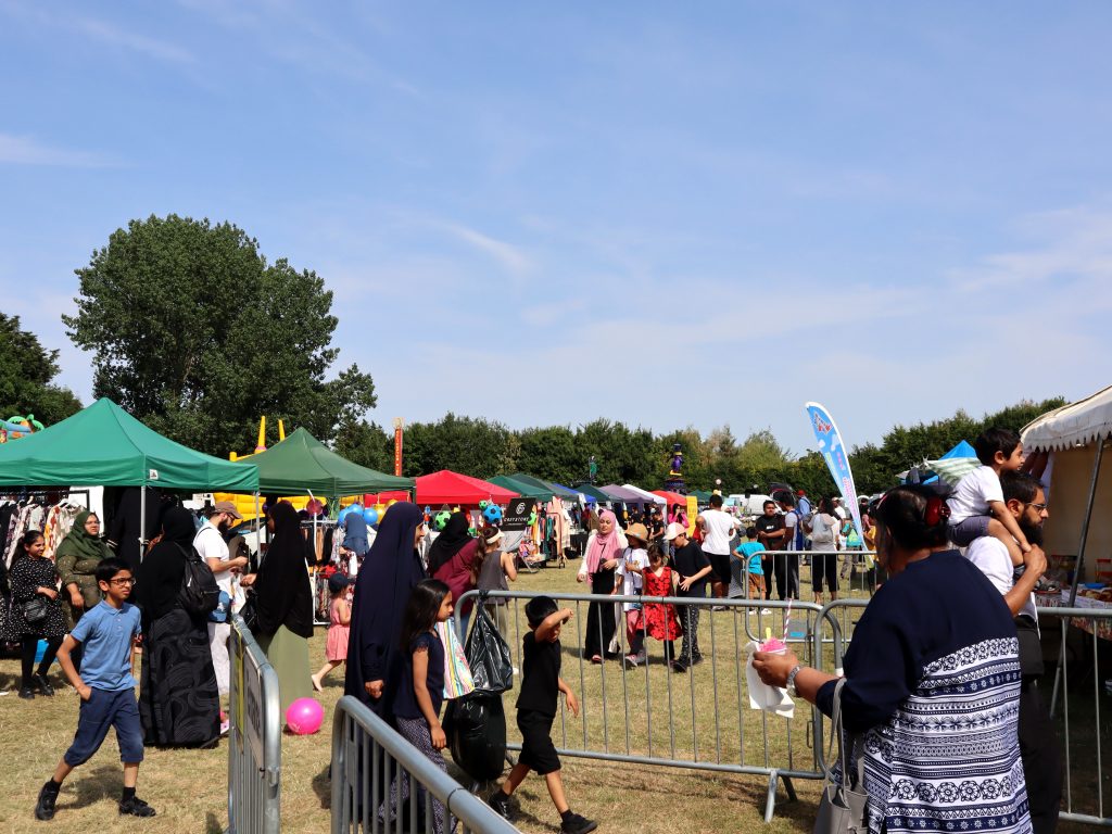 Crowds at the family funday